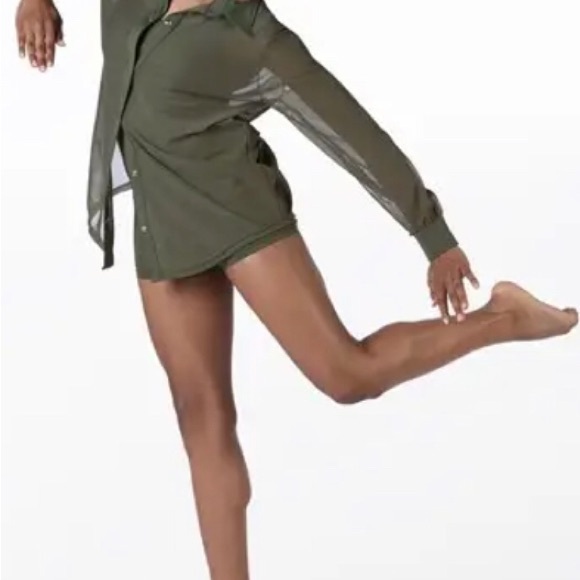 Weissman Other - Sheer Olive Green Button-Up Shirt